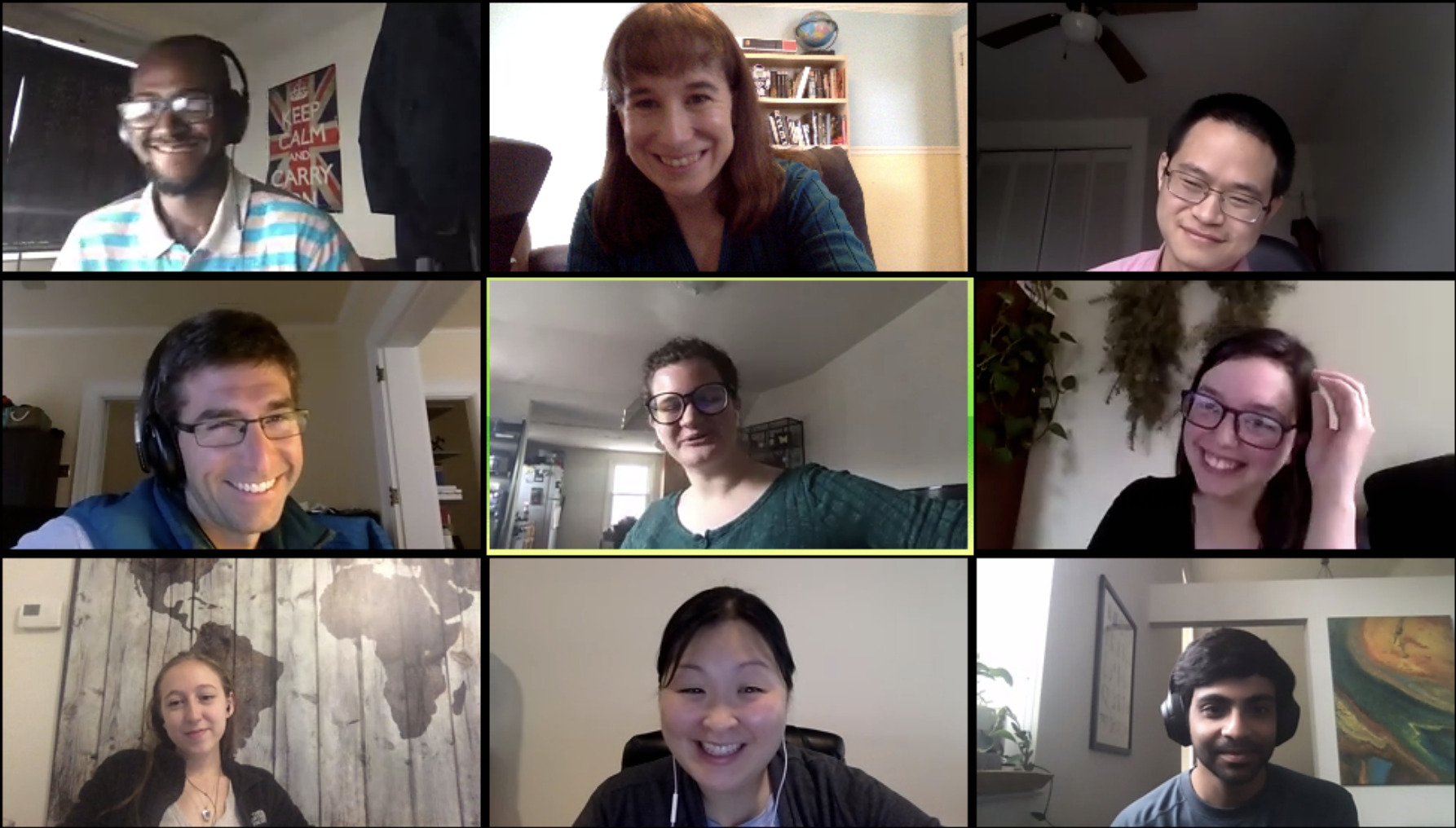 Lab members videoconference